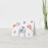 farbiges Donut-Party Karte (Vorderseite)