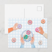 farbiges Donut-Party Postkarte (Vorne/Hinten)