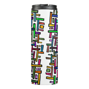 Farbiges Doodmuster Thermosbecher