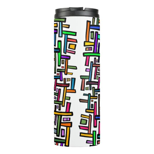 Farbiges Doodmuster Thermosbecher (Rückseite)
