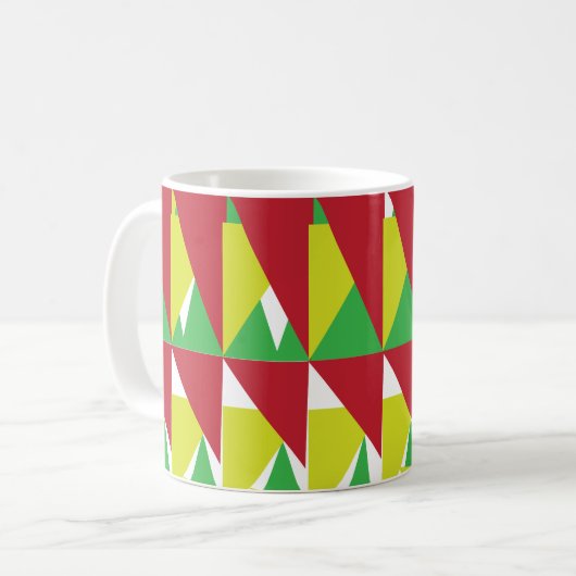 Farbiges Dreieck-Muster Kaffeetasse (Vorderseite Links)