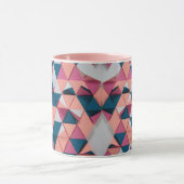 Farbiges Dreieck-Muster - Moderne Retro Combo-Tass Tasse (Zentrum)