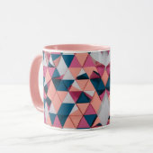 Farbiges Dreieck-Muster - Moderne Retro Combo-Tass Tasse (Vorderseite Links)