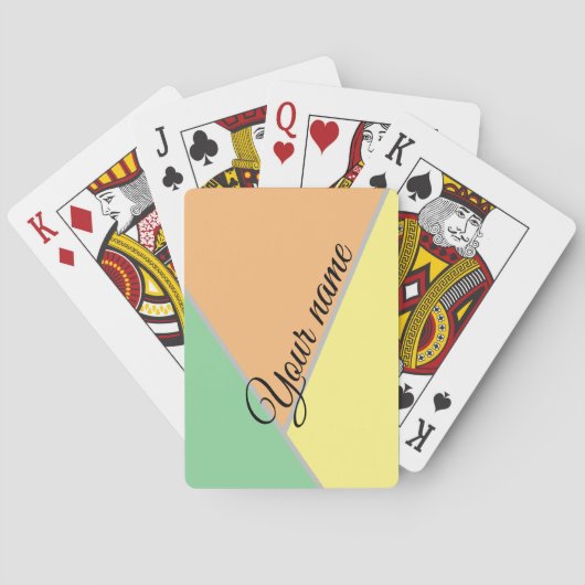 Farbiges Dreiecksmuster der 1970er Jahre | Moderne Spielkarten (Rückseite)