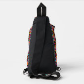 Farbiges, dynamisches geometrisches Muster Crossbody Bag (Rückseite)