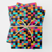 Farbiges, dynamisches geometrisches Muster Geschenkpapier Set (Beispiel)