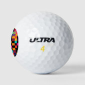Farbiges, dynamisches geometrisches Muster Golfball (Logo)
