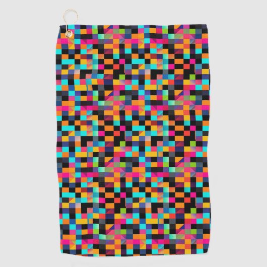Farbiges, dynamisches geometrisches Muster Golfhandtuch (Vorderseite)