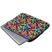 Farbiges, dynamisches geometrisches Muster Laptopschutzhülle (Vorne Knopf)