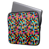 Farbiges, dynamisches geometrisches Muster Laptopschutzhülle (Vorderseite Links)