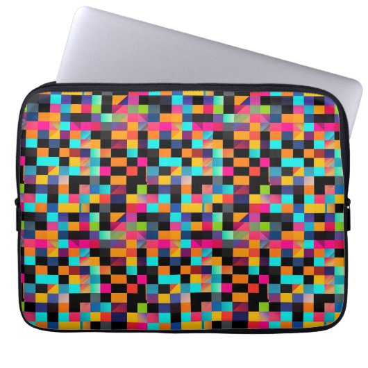 Farbiges, dynamisches geometrisches Muster Laptopschutzhülle (Vorderseite)