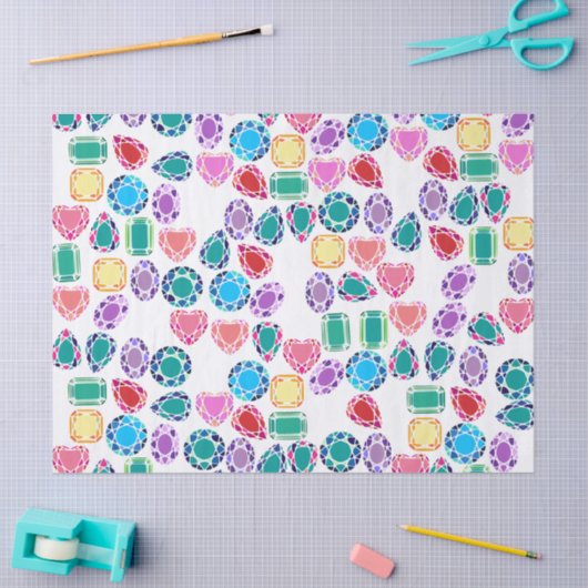 Farbiges Edelsteine-Gewebepapier Seidenpapier (Basteln)