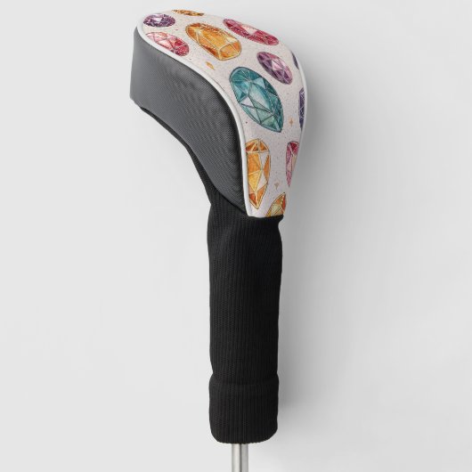 Farbiges Edelsteinmuster (1) Golf Headcover (angewinkelt)
