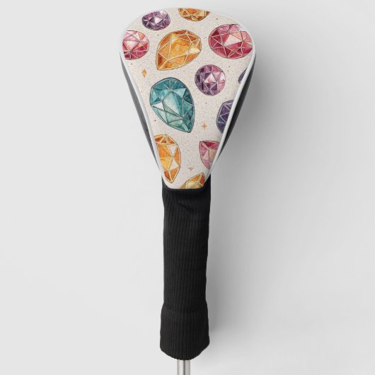 Farbiges Edelsteinmuster (1) Golf Headcover (Vorderseite)