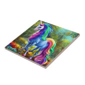 Farbiges Einhorn Fliese (Seite)