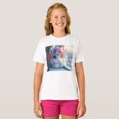 Farbiges Einhorn-Foto T-Shirt (Vorne ganz)