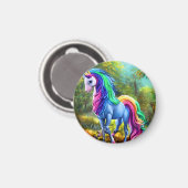 Farbiges Einhorn Magnet (Vorderseite/Rückseite)