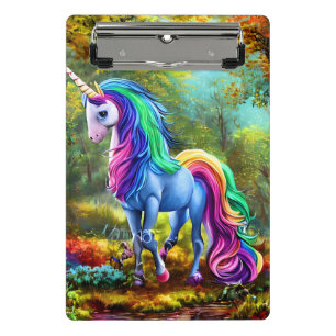 Farbiges Einhornpferd im Wald-46567 Mini Klemmbrett