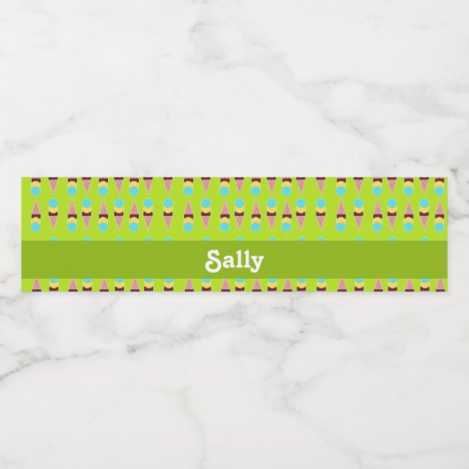 Farbiges Eis auf grün Wasserflaschenetikett (Einzelnes Label)