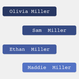 Farbiges Eisen auf den Namensschildern für die Sch Etiketten