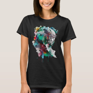 Farbiges Eishockeyspieler Eishockeyschlägereis T-Shirt
