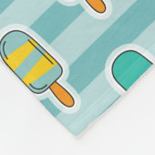 Farbiges Eismuster mit rosafarbenem Monogramm, Pop Fleecedecke (Ecke)