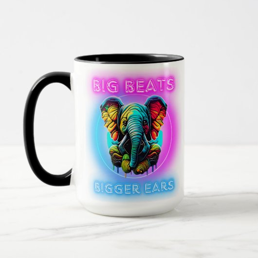 Farbiges Elefantengesicht Tasse (Links)