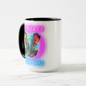 Farbiges Elefantengesicht Tasse (Vorderseite Links)
