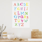 Farbiges englisches Alphabet-Poster für Kinder Poster (Küche)