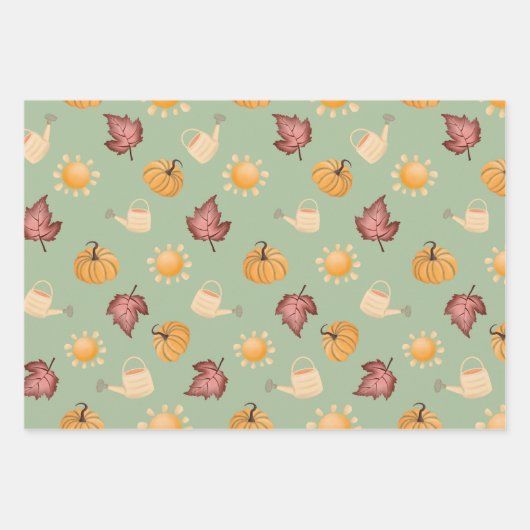 Farbiges Erntedank Set von 3 Geschenkpapier Set (Vorderseite 2)