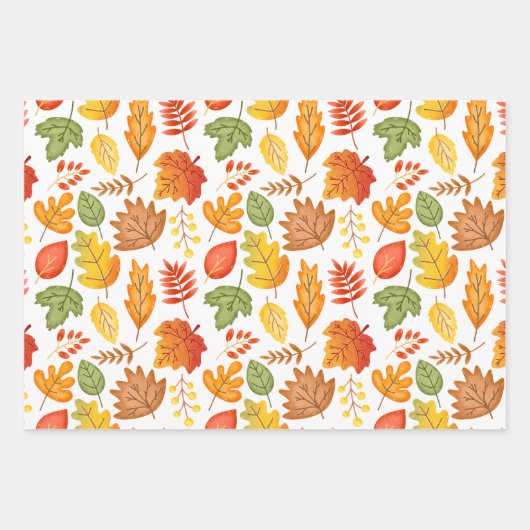 Farbiges Erntedank Set von 3 Geschenkpapier Set (Vorderseite)