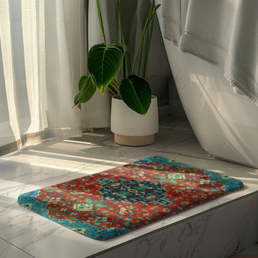 Farbiges Ethnic-Rug-Design Badematte