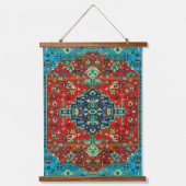 Farbiges Ethnic-Rug-Design Wandteppich Mit Holzrahmen (Vorderseite)