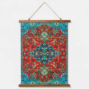 Farbiges Ethnic-Rug-Design Wandteppich Mit Holzrahmen