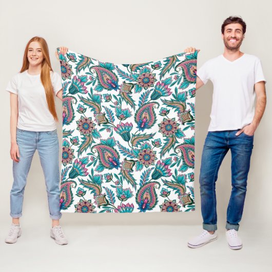 Farbiges ethnisches Paisley-Muster Fleecedecke (Beispiel)