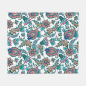 Farbiges ethnisches Paisley-Muster Fleecedecke (Vorderseite (Horizontal))