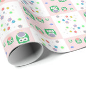 Farbiges Eukalyptusmuster für Kinder Geschenkpapier (Rolleneckpunkt)