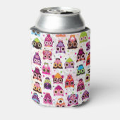 Farbiges Eule-Muster für Kinder 2 Dosenkühler (Kanne Rückseite)