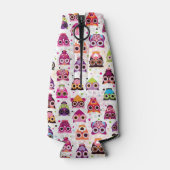 Farbiges Eule-Muster für Kinder 2 Flaschenkühler (Rückseite)