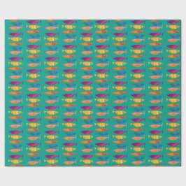 Farbiges Extravagantes Fish Wrapping Paper Geschenkpapier