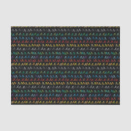 Farbiges Fahrradmuster auf schwarz Seidenpapier