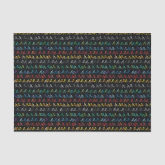 Farbiges Fahrradmuster auf schwarz Seidenpapier (Vorderseite)