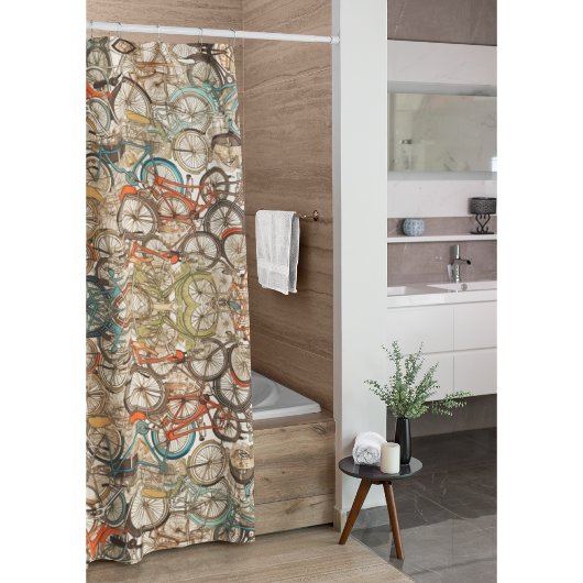 Farbiges Fahrradmuster Duschvorhang