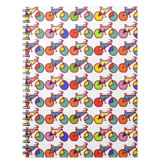 farbiges Fahrradmuster Notizblock (Vorderseite)