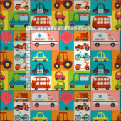 Farbiges Fahrzeugmuster Stoff (Kachel)