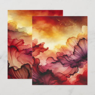 Farbiges Fall Sonnenuntergang Alkohol Tinte Papier
