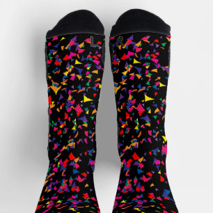 Farbiges fallendes Konfetti Regenbogenmuster auf S Socken
