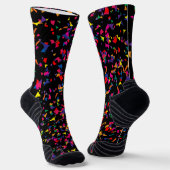Farbiges fallendes Konfetti Regenbogenmuster auf S Socken (Gewinkelt)