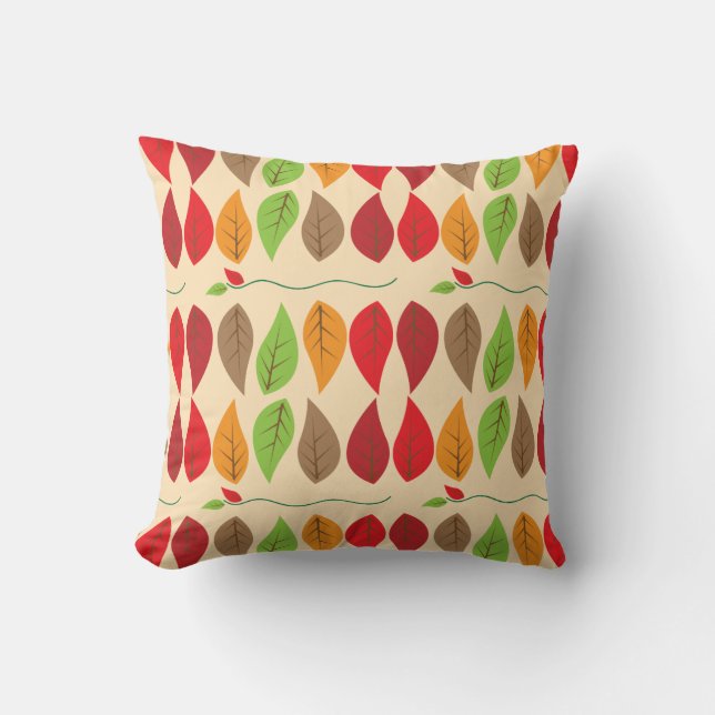 Farbiges Fallleaf-Muster Kissen (Vorderseite)
