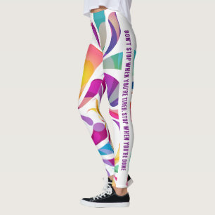 Farbiges Fallmuster Motivationsangebot aktiv Leggings